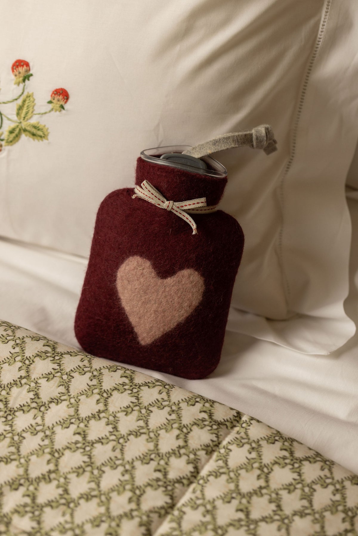 Heart Merino Wool Mini Hot Water Bottle