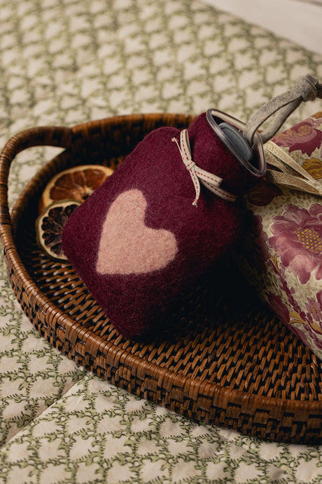 Heart Merino Wool Mini Hot Water Bottle