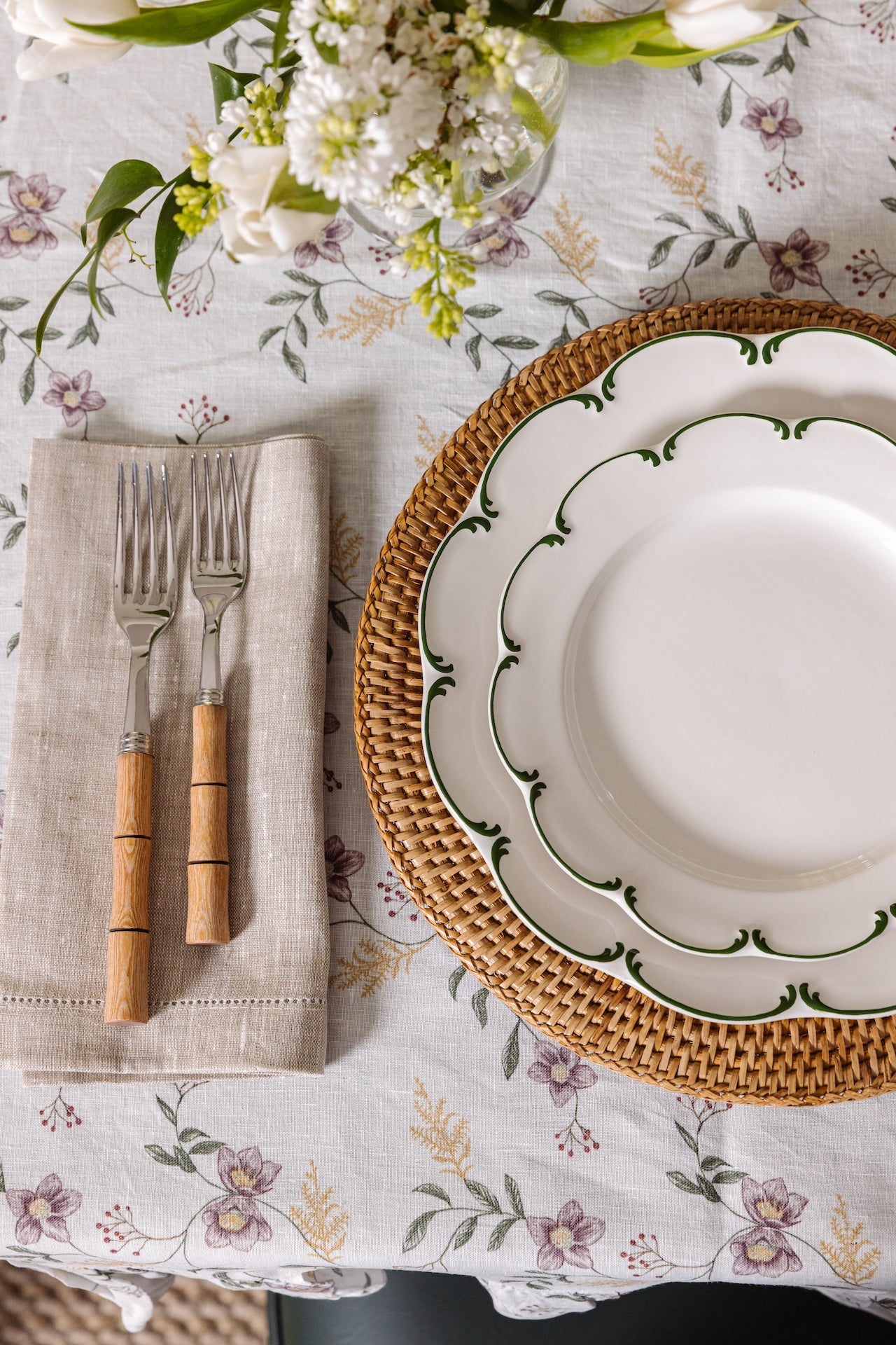 Rebecca Udall Natural Wood Cutlery with Olivia Crockery