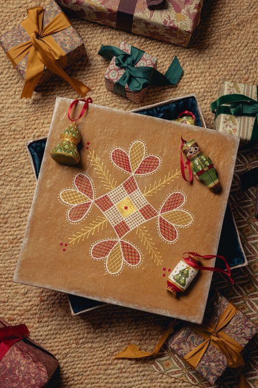 Set of 12 Folk Christmas Decorations