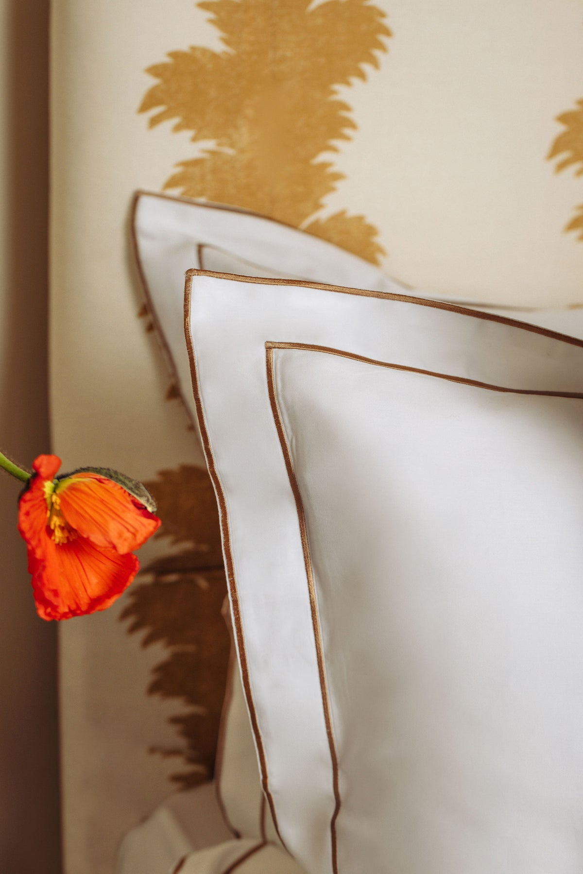 Pair of Frame Pillowcases, Bronzed Umber