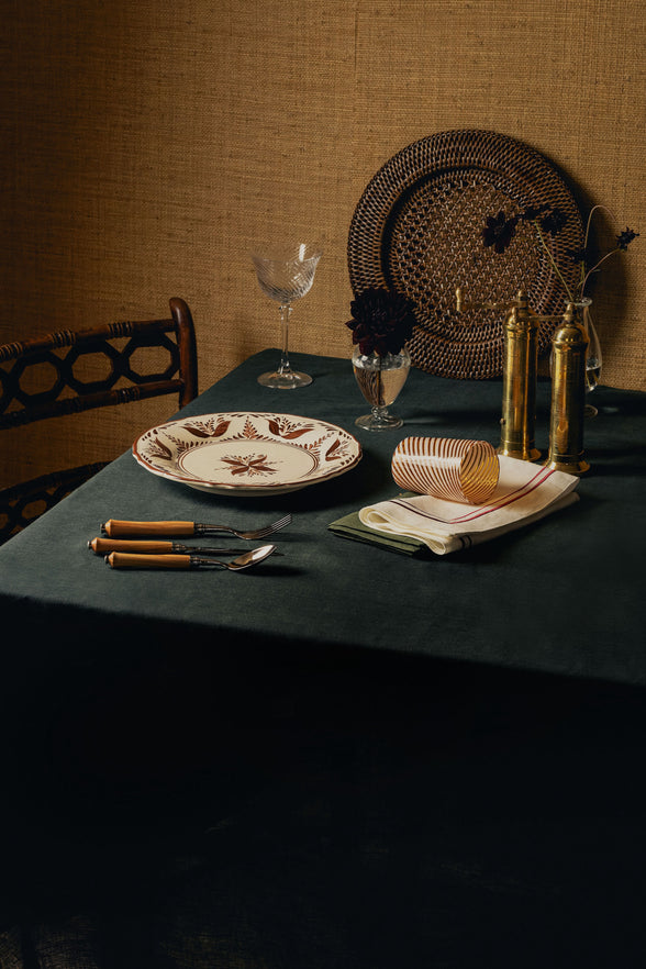 Classic Linen Tablecloth, Forest Green