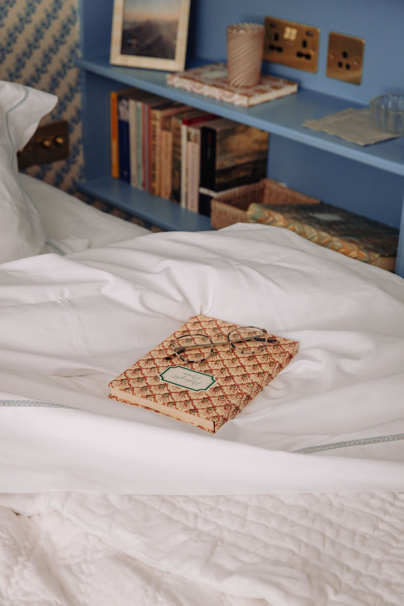 Midnight Muses Notebook, Floral Fan, Bedroom Lifestyle