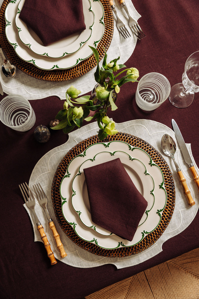 Classic Linen Tablecloth, Black Cherry