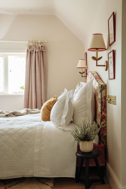 Rebecca Udall Eva Quilted Cotton Bedspread, White, with Verity Cushion