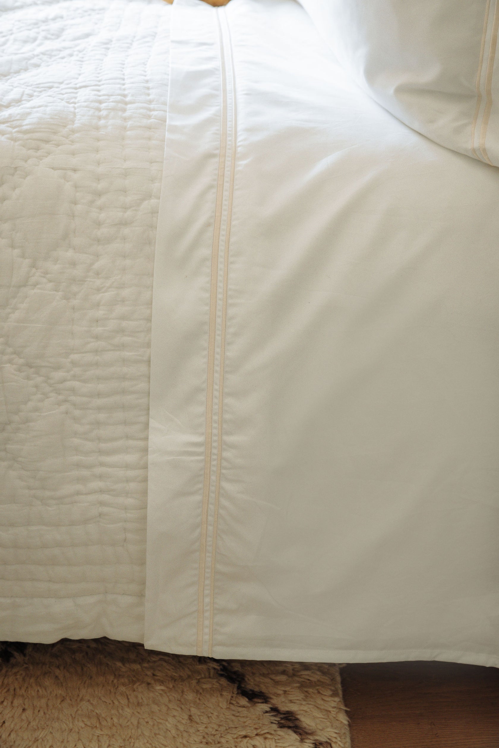 Evora Double Row Corded Bed Linen, Buttermilk, Detail