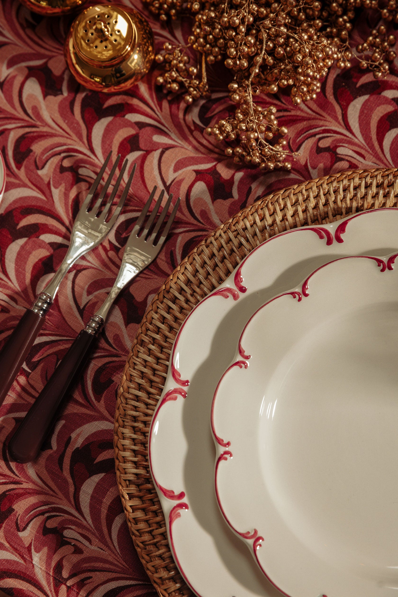 Marble Table Linens, Pink
