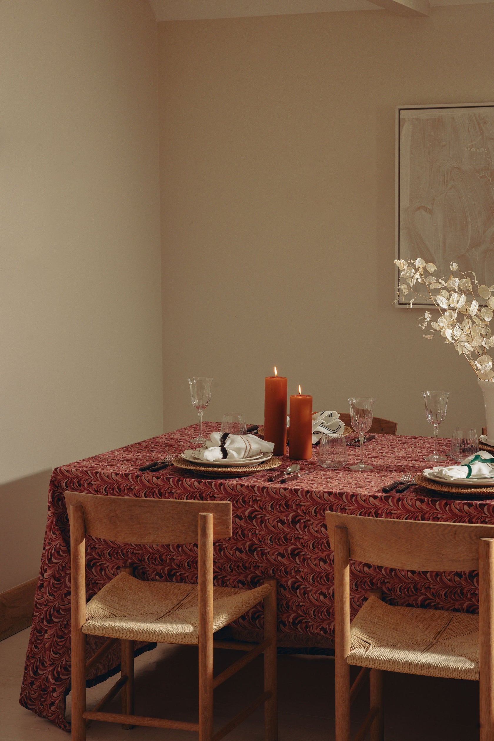 Marble Table Linens, Pink