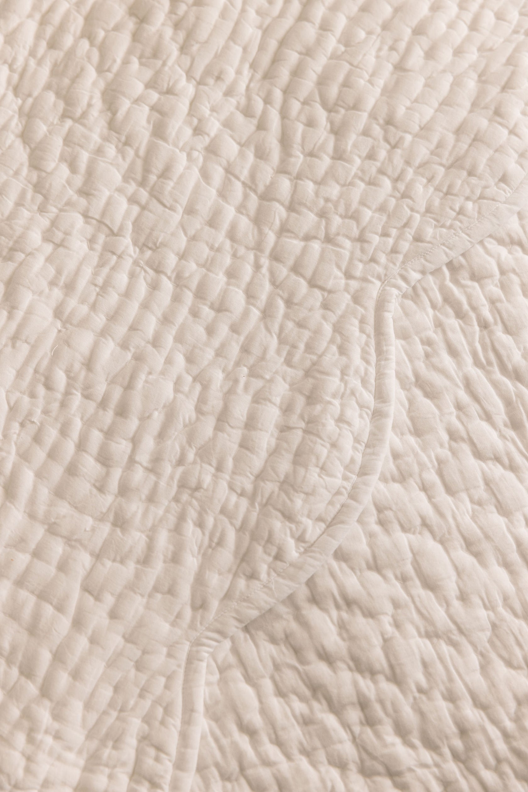 Rebecca Udall, Nina Dainty Detailed Scalloped Quilted Cotton Bedspread, White, Close Detail