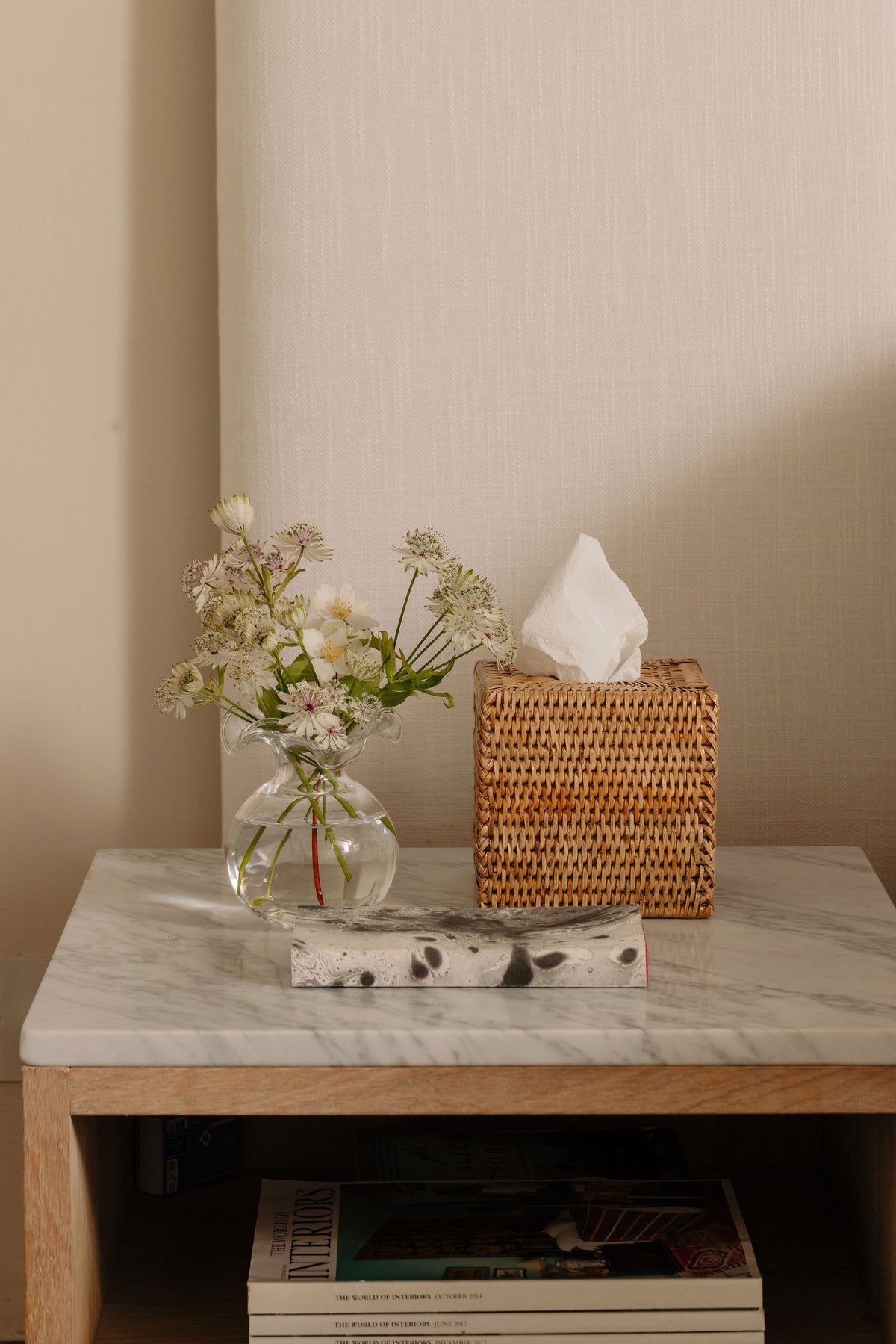 Rattan Square Tissue Box Cover, Natural