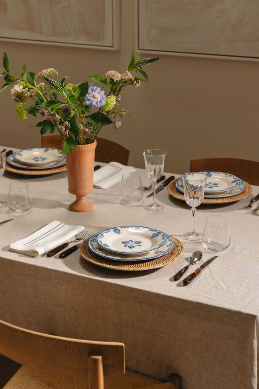 Classic Hemstitch Table Linens, Natural