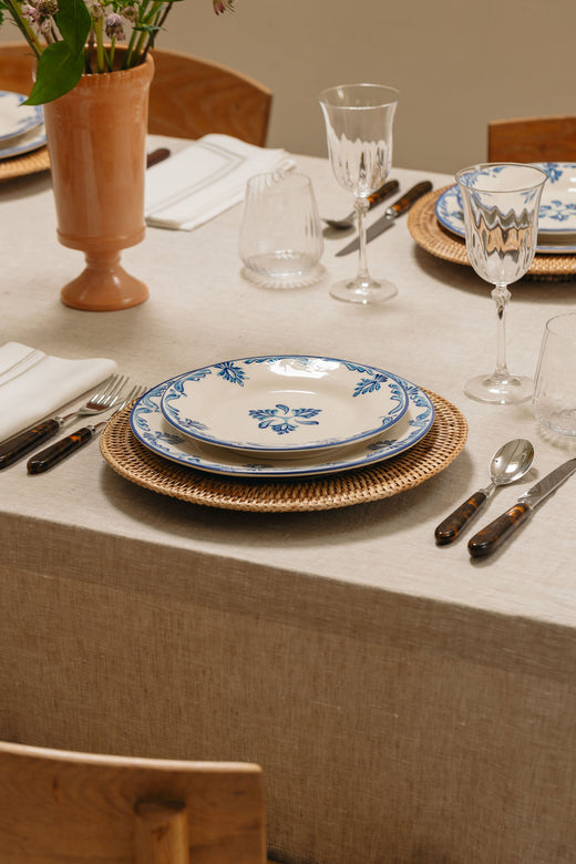 Classic Hemstitch Table Linens, Natural