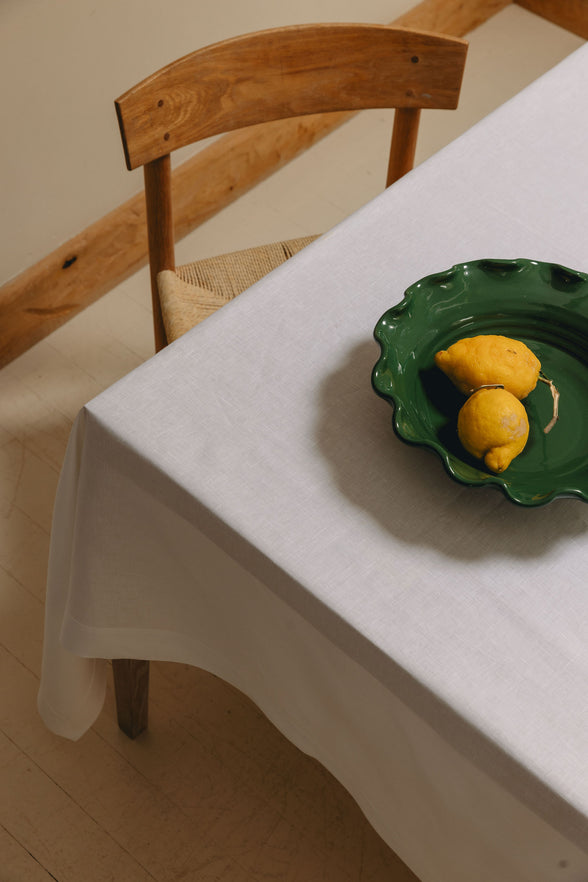 Classic Mitred Table Linens, White