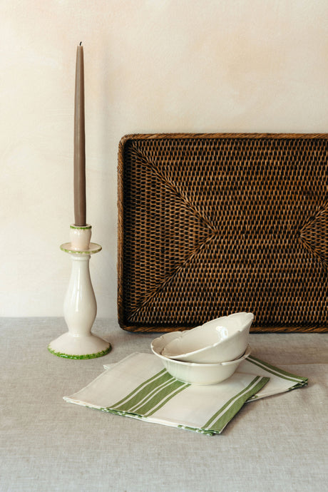 Daisy Candlestick, Leaf Green