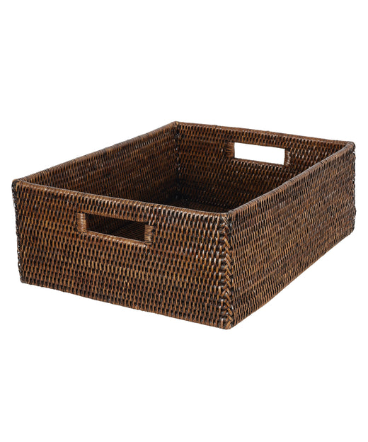 Rebecca Udall, Luxury Rattan wicker heritage storage boxes trays draws organisation. Dark Brown