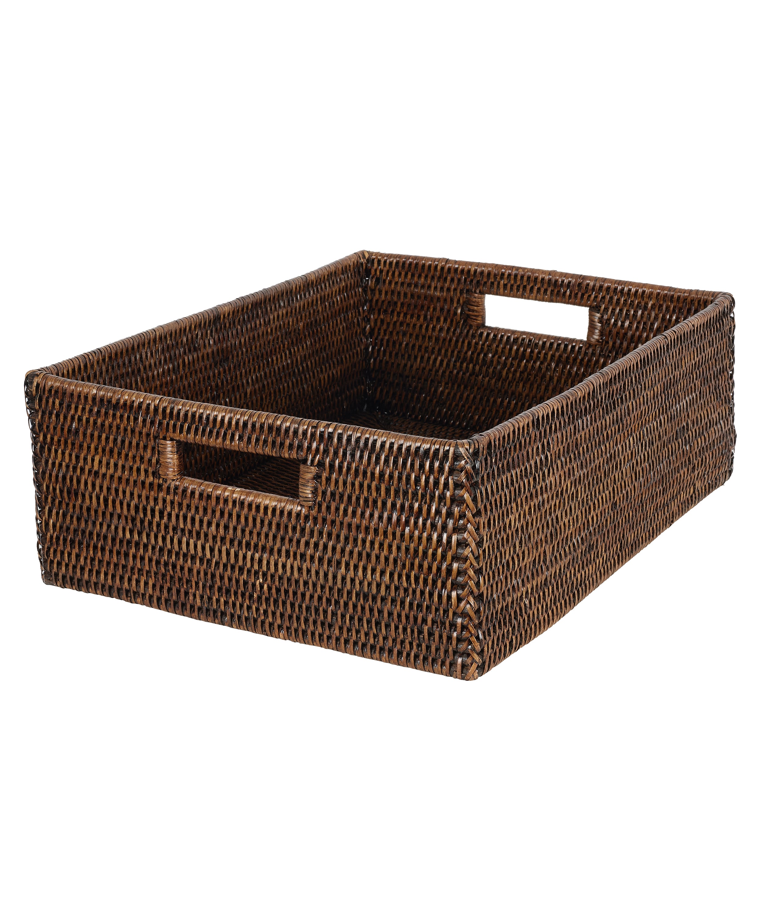 Rebecca Udall, Luxury Rattan wicker heritage storage boxes trays draws organisation. Dark Brown