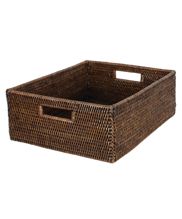 Rebecca Udall, Luxury Rattan wicker heritage storage boxes trays draws organisation. Dark Brown