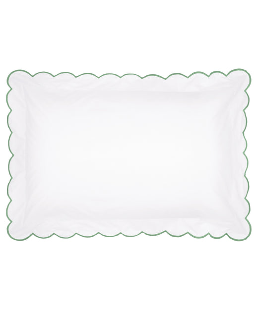 Annabelle Scalloped Pillowcase, Asparagus, Cut Out