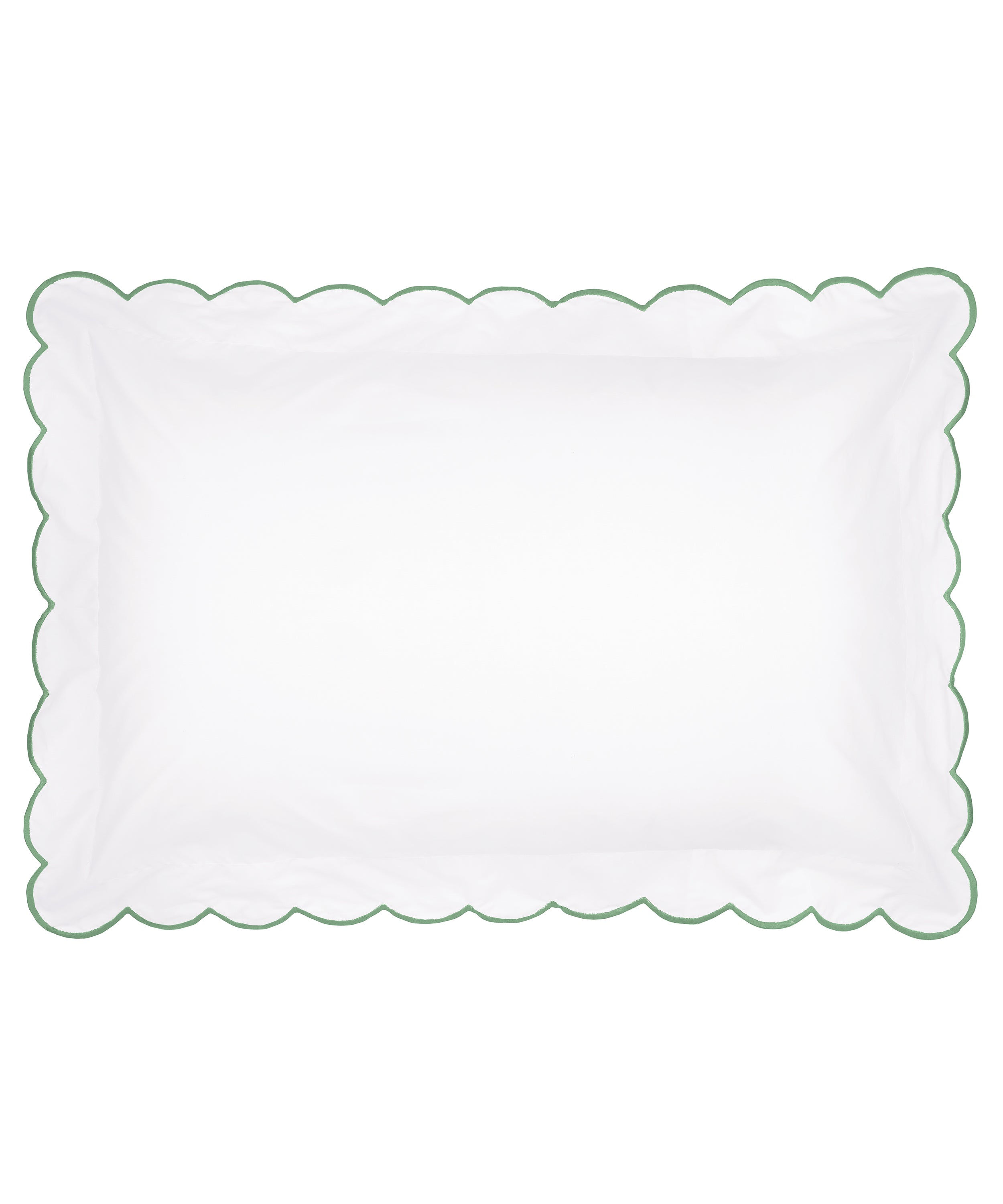 Annabelle Scalloped Pillowcase, Asparagus, Cut Out