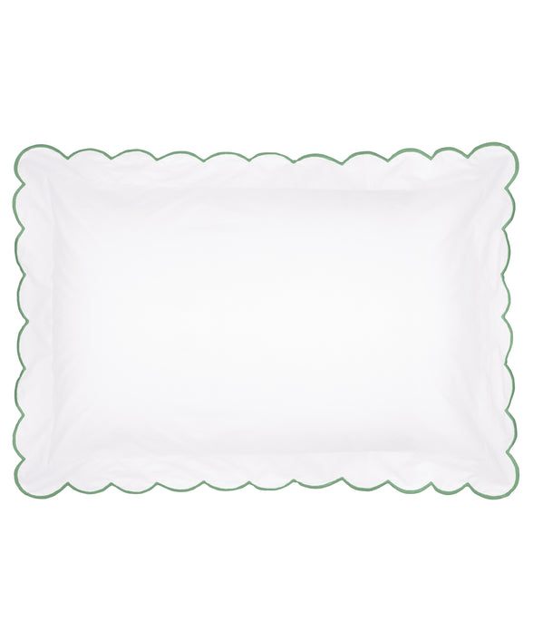 Pair of Annabelle Scalloped Pillowcases, Asparagus