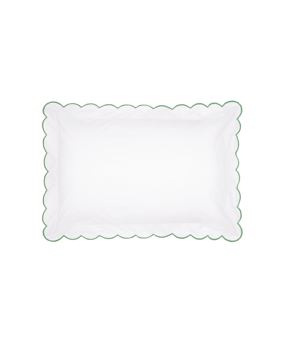 Pair of Annabelle Scalloped Pillowcases, Asparagus