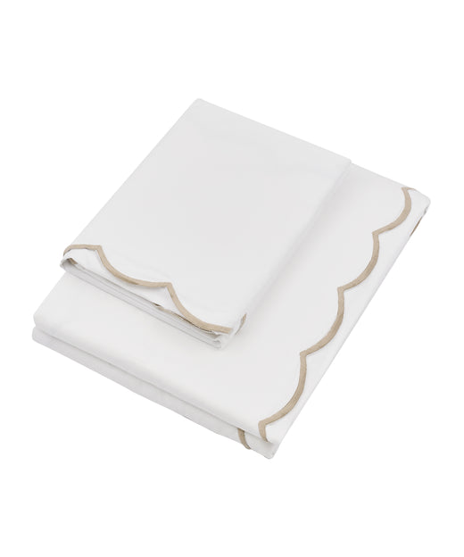 Annabelle Scalloped Bed Linen, Taupe, Cut Out