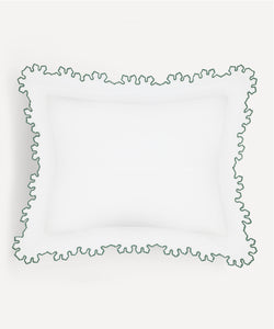 Rebecca Udall, Thea Scalloped Boudoir Pillowcase, Fern, Cut Out