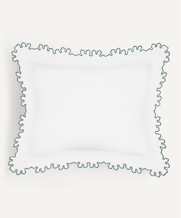 Rebecca Udall, Thea Scalloped Boudoir Pillowcase, Fern