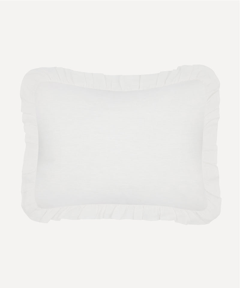 Rebecca Udall Ruffle Linen Boudoir Pillowcase, White Background