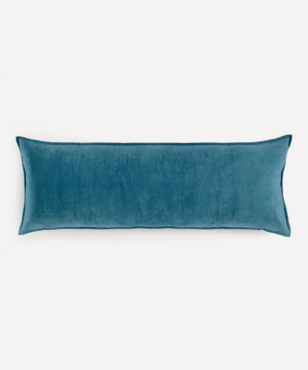 Rebecca Udall Verity Linen Velvet Lumbar Cushion,  Denim Blue