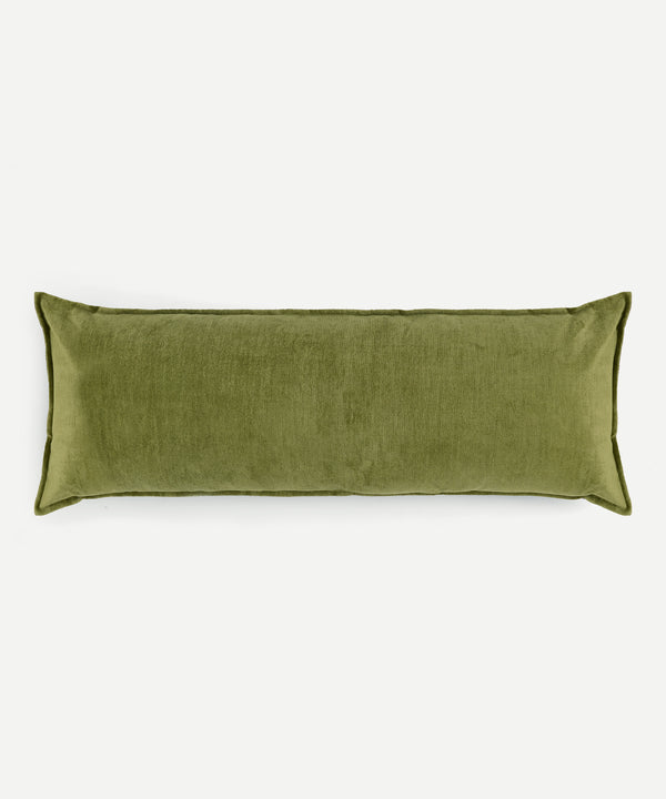 Rebecca Udall Verity Linen Velvet Lumbar Cushion, Moss, Cut Out