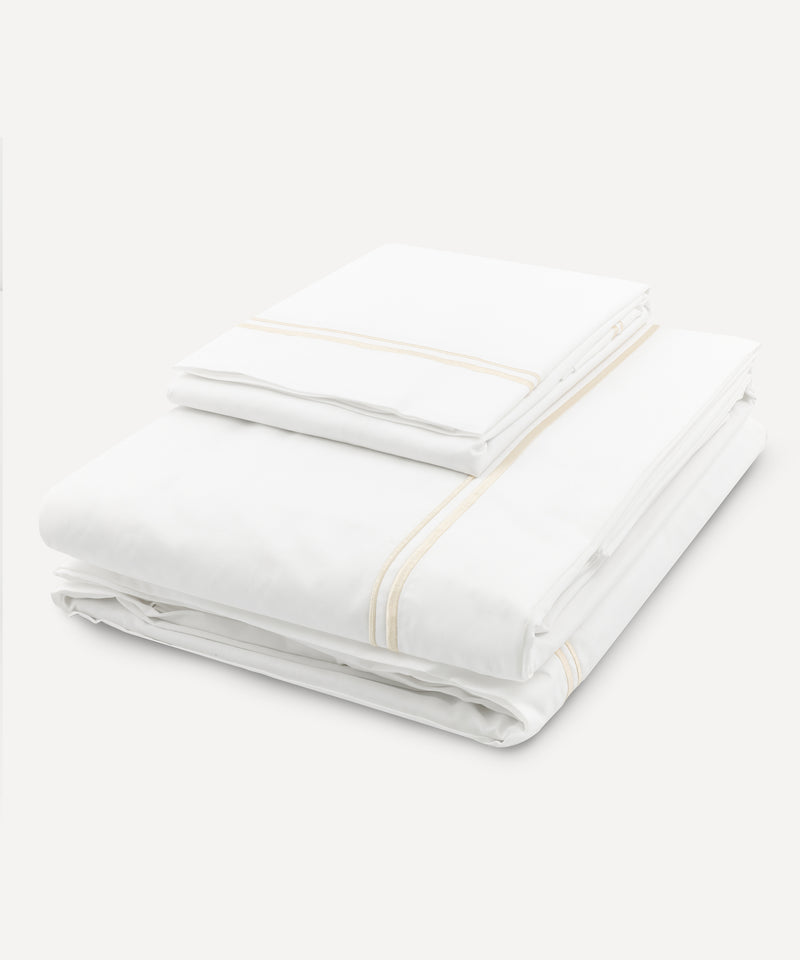 Rebecca Udall, Evora Bed Linen, Buttermilk Trim Edge Embroidery 