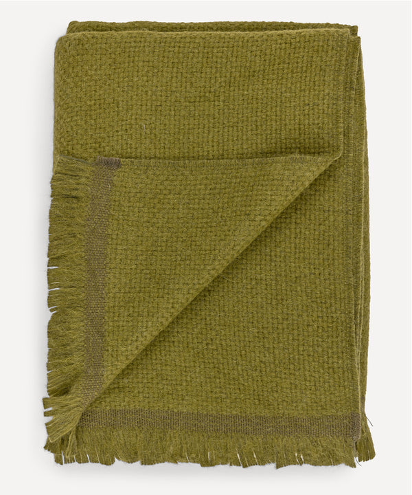 Rebecca Udall Basketweave Alpaca Throw, Moss