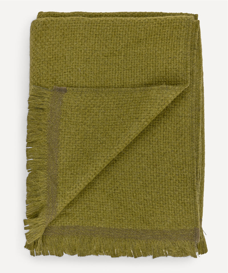 Rebecca Udall Basketweave Alpaca Throw, Moss