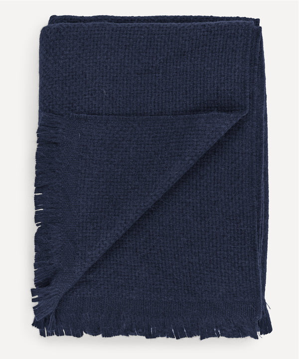 Rebecca Udall, Basketweave Alpaca Throw, Navy