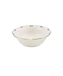 Set of 4 Olivia Scalloped Cereal Bowls, Green Filet