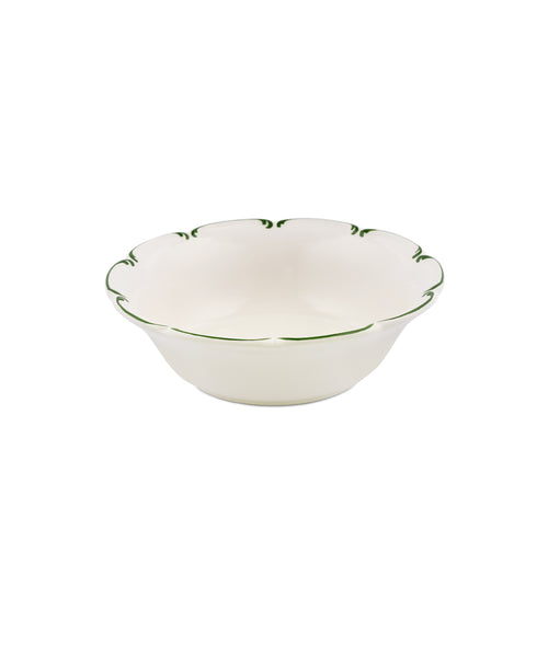 Olivia Scalloped Crockery, Green Filet Set of 4 Cereal Bowls
