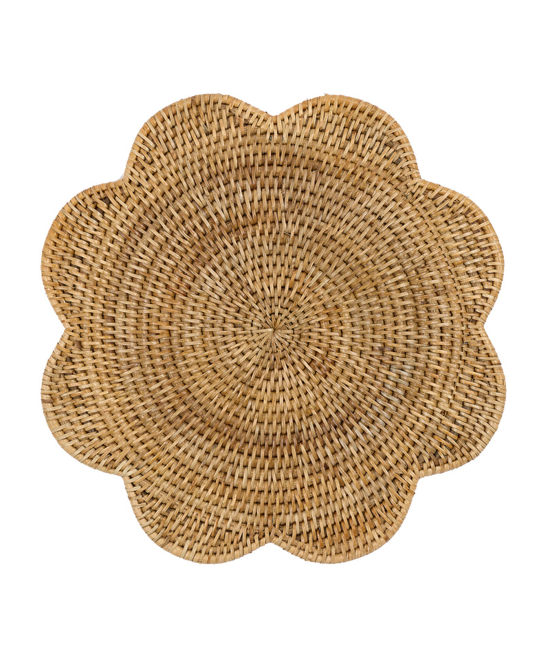 Rebecca Udall Scalloped Rattan Placemat, Natural