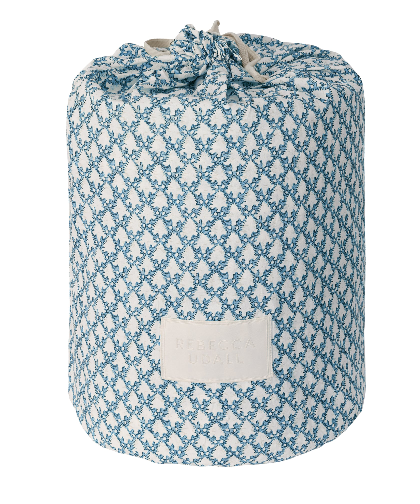 Clara Pleated Quilted Cotton Bedspread, Denim, Dust Bag