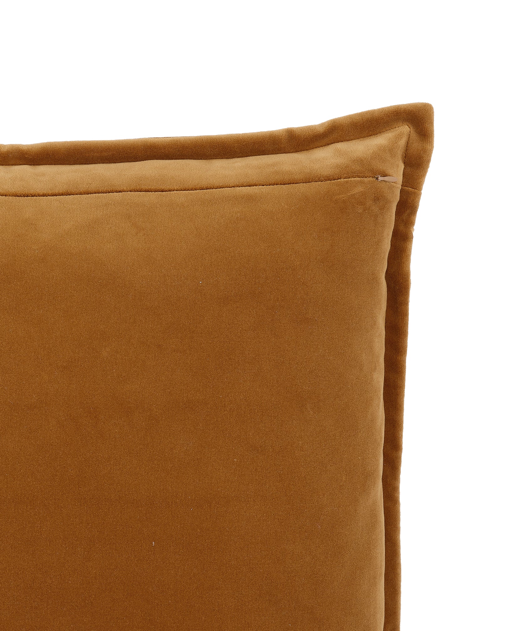 Frances Velvet Cushion, Warm Honey, Cut Out, Detail