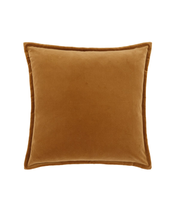 Frances Velvet Cushion, Warm Honey, Cut Out