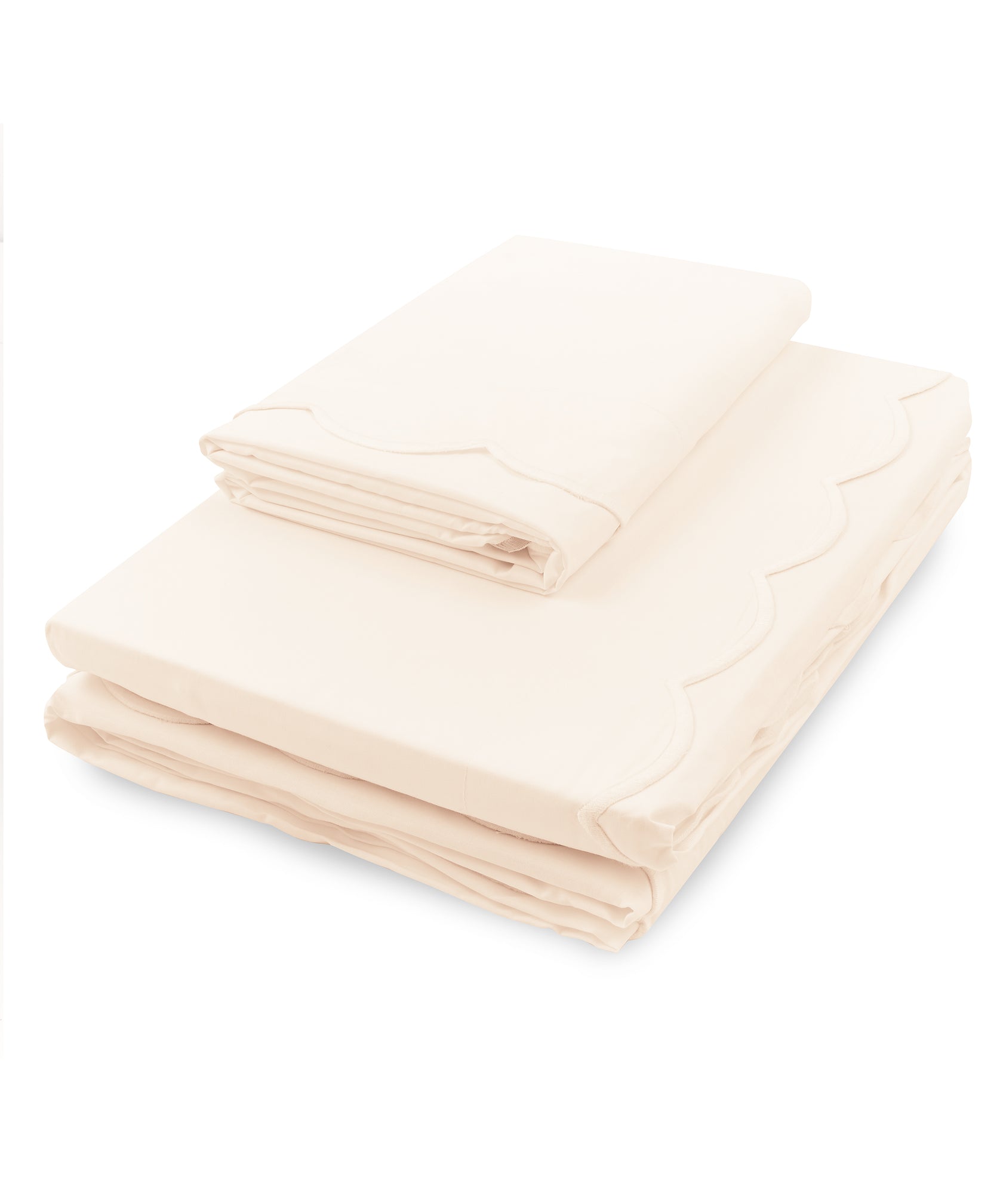 Annabelle Scalloped Bed Linen, Ivory, Cut Out