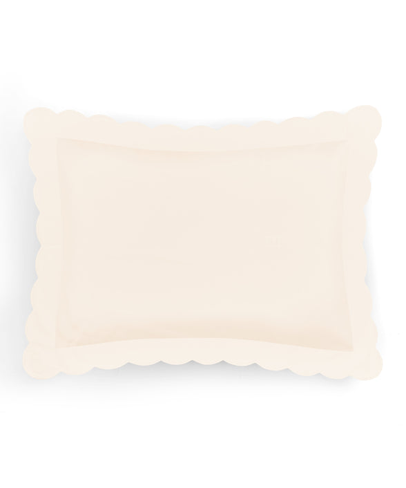 Annabelle Scalloped Bed Linen, Ivory, Pillowcase Cut Out
