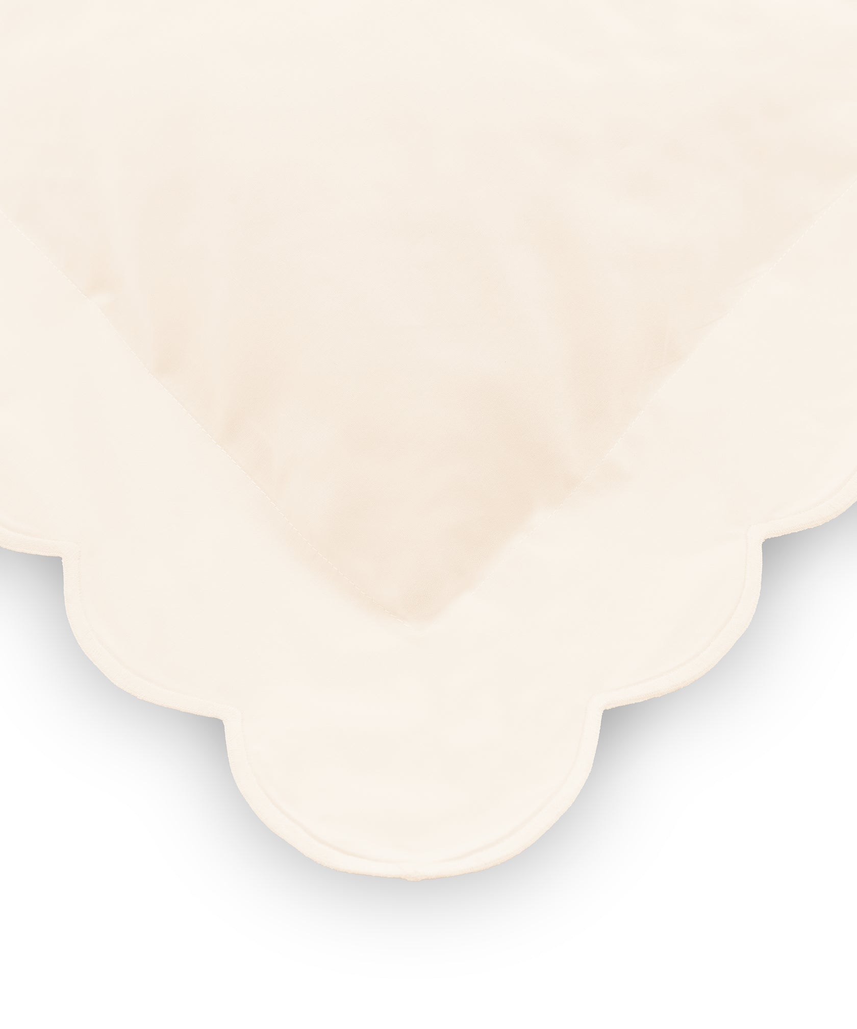Annabelle Scalloped Bed Linen, Ivory, Pillowcase Detail Cut Out