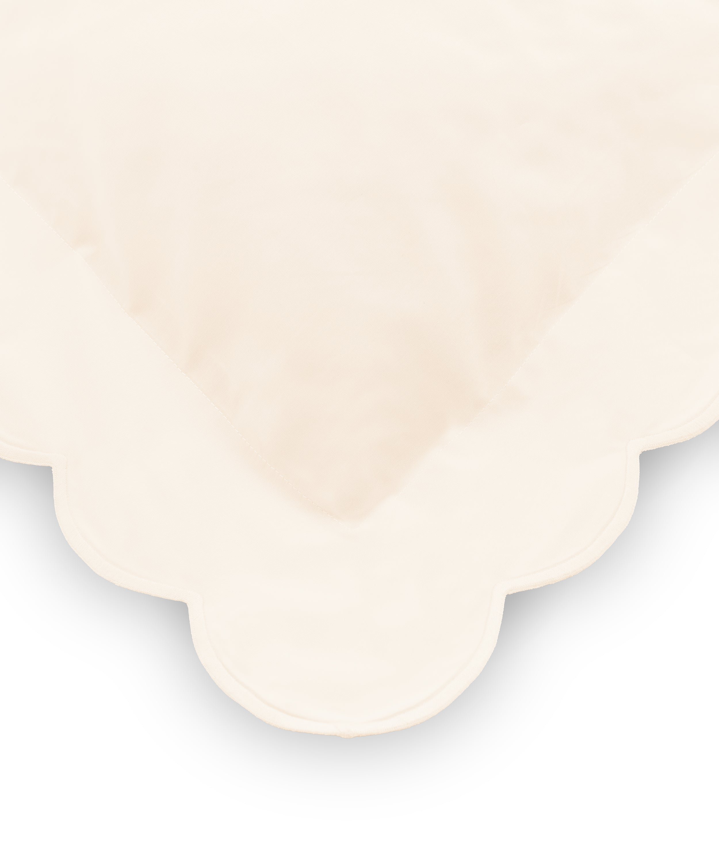 Annabelle Scalloped Bed Linen, Ivory, Pillowcase Detail Cut Out