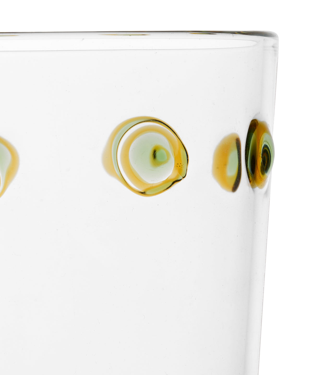 Pair of Marianna Tumblers, Amber/Green, Detail