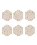 Set of 6 Dice Linen Cocktail Napkins, Gold