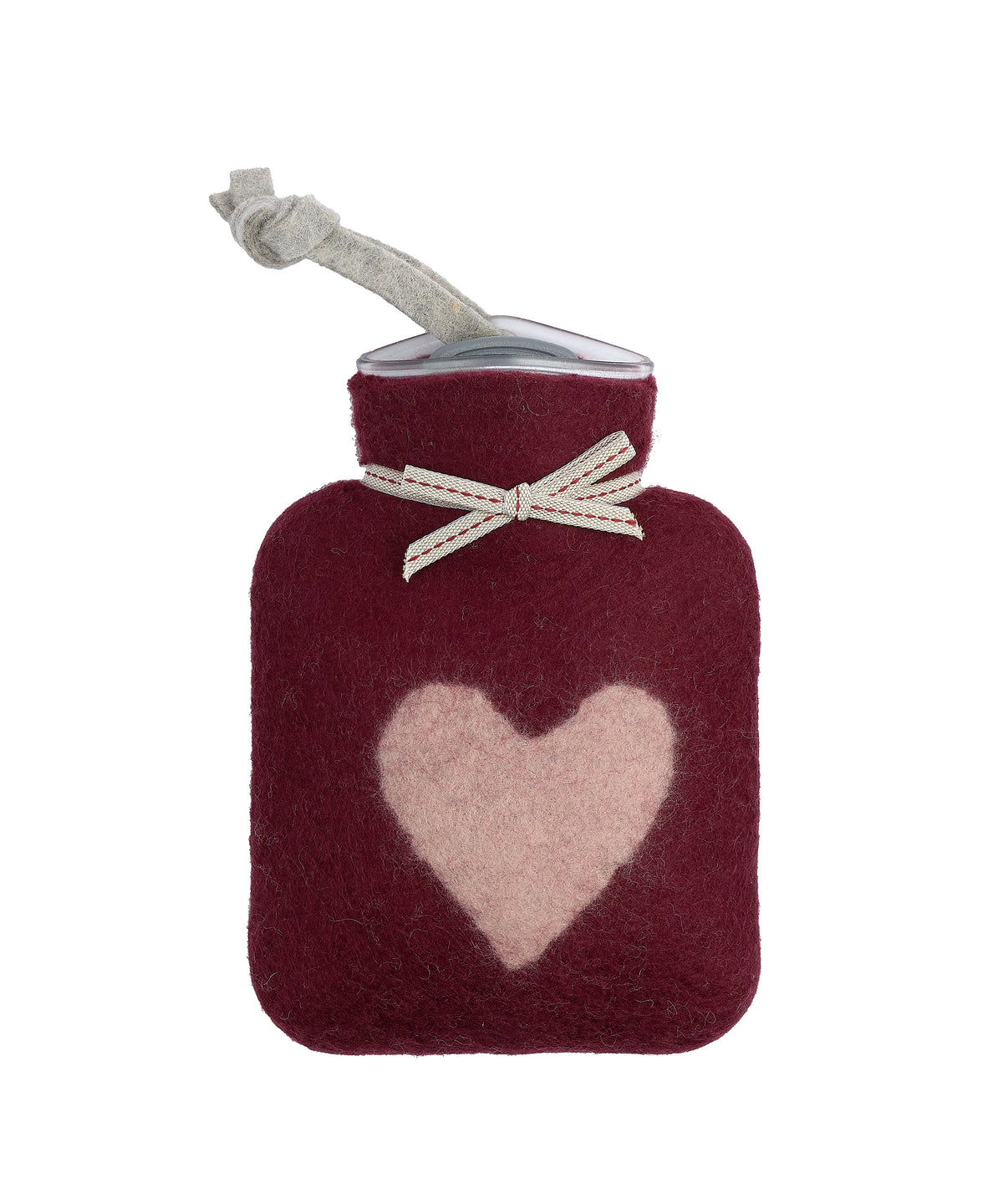 Heart Merino Wool Mini Hot Water Bottle, Cut Out