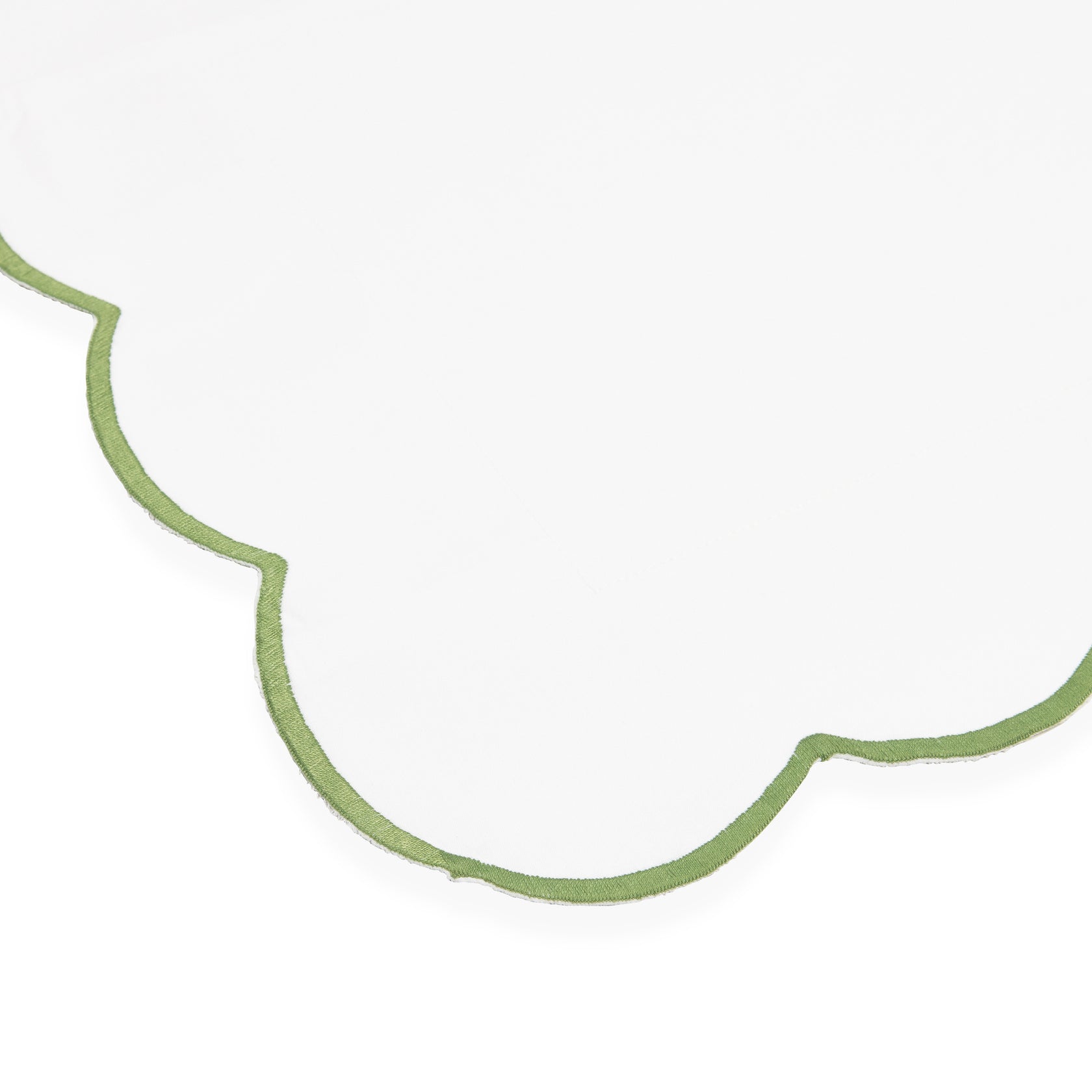 Annabelle Scalloped Bed Linen, Asparagus, Detail