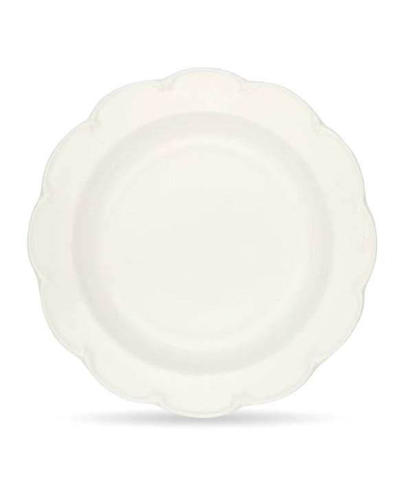 Set of 4 Olivia Scalloped Pasta Bowls, White